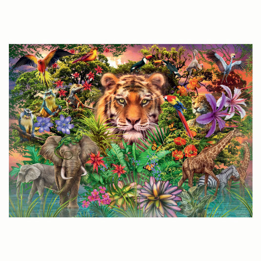 Merkloos sans marque ravensburger legpuzzel jungle tiger, 1000st.