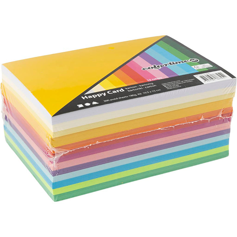 Load image into Gallery viewer, Colortime https: www.cchobby.nl lentekarton-a6-vel-105x148-mm-180-gr-diverse-kleuren-300-div-vellen-1-doos
