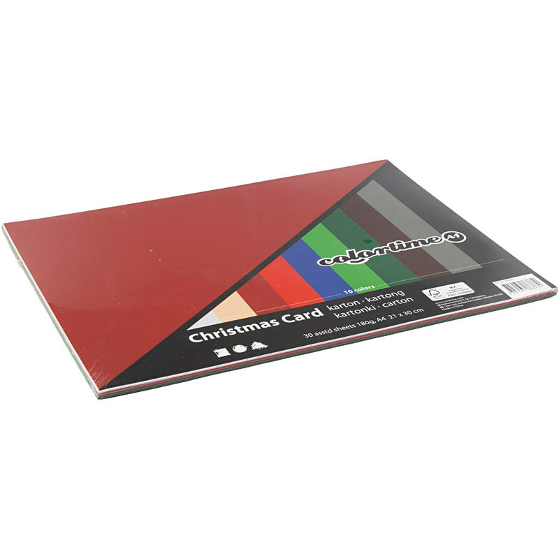 Load image into Gallery viewer, Https: www.cchobby.nl kerst-karton-a4-vel-210x297-mm-180-gr-diverse-kleuren-30-div-vellen-1-doos
