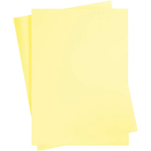Gekleurd karton, a2, vel 420x594 mm, 180 gr, lichtgeel, 10 vel 1 doos