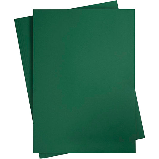 Gekleurd karton, a2, vel 420x594 mm, 180 gr, donkergroen, 10 vel 1 doos