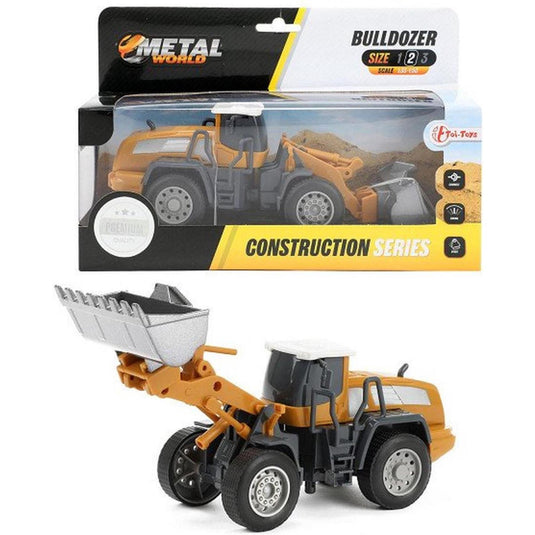 Toi-toys bulldozer metal junior 1:55 staal geel grijs