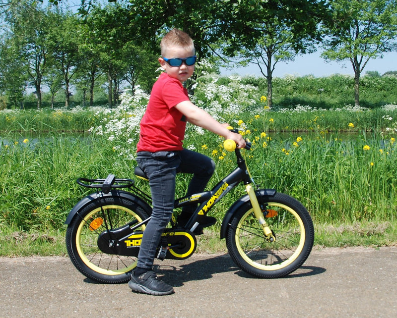 Load image into Gallery viewer, Volare Thombike Kinderfiets - Jongens - 16 inch - Zwart Geel
