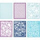 Kartonblok, a6, vel 104x146 mm, 200 gr, blauw, lichtblauw, donkerblauw, paars, 24 stuk 1 doos