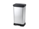 Curver decobin rechthoekig pedaalemmer 50 liter zilver zwart
