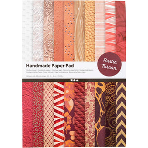 Handgeschept papier, a4, vel 210x297 mm, 110-150 gr, naturel, rood bruin, 20 vel 1 doos