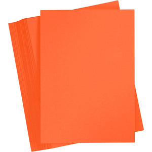 Gekleurd karton, a4, vel 210x297 mm, 180 gr, oranje, 100 vel 1 doos