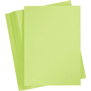 Gekleurd karton, a4, vel 210x297 mm, 180 gr, lichtgroen, 100 vel 1 doos
