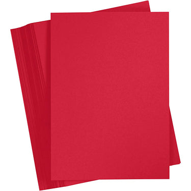 Creativ company kerstrood karton 180 grams - rood a6 karton - hobbykarton - stevig papier - rood a6 papier 180 grams - knutselpapier knutselkarton - diy kaarten maken - kerstrood - 10,5x14,8 cm - a6 - 100 vellen