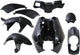 Edge plaatset 8-delig voor peugeot ludix - zwart metallic
