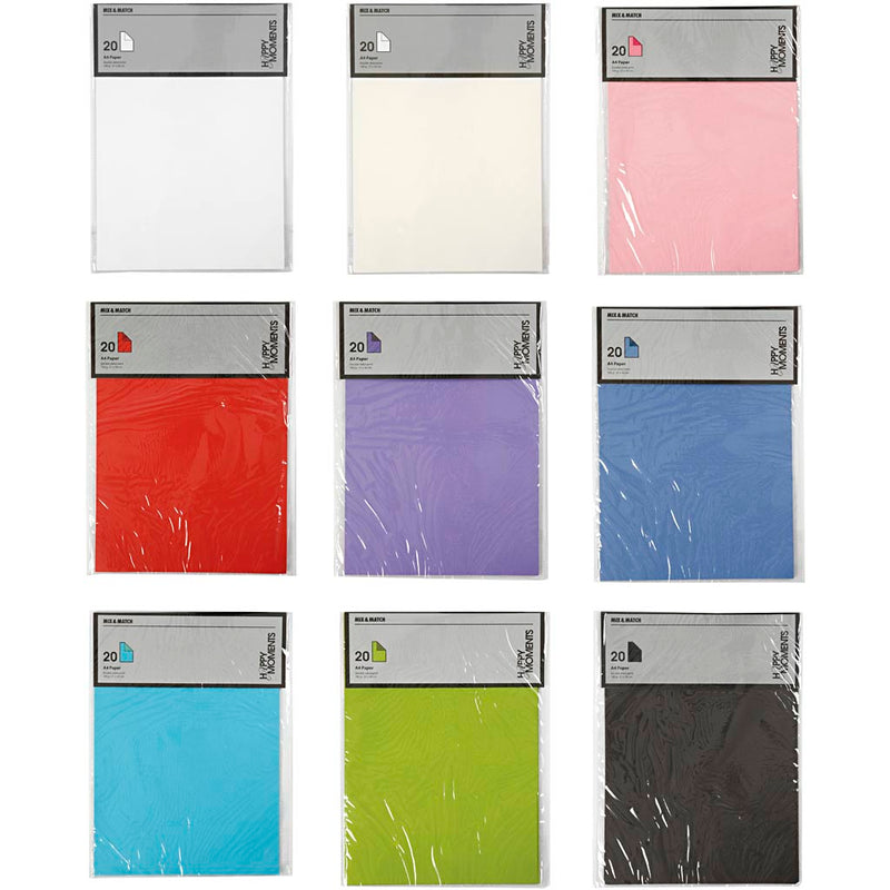 Load image into Gallery viewer, Https: www.cchobby.nl structuurpapier-a4-vel-210x297-mm-inhoud-kan-varieren-100-gr-diverse-kleuren-30x20-vel-1-doos
