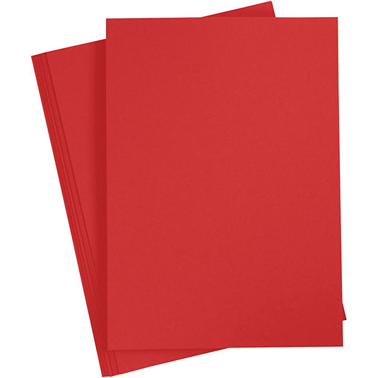 Creativ company karton, a4, vel 210x297 mm, 220 gr, rood, 10 stuk 1 doos