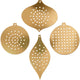 Kruissteken karton, kersdecoratie, h: 8,5-12 cm, gatgrootte 3 mm, metallic goud, 8 stuk 1 doos