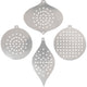Kruissteken karton, kersdecoratie, h: 8,5-12 cm, gatgrootte 3 mm, metallic zilver, 8 stuk 1 doos