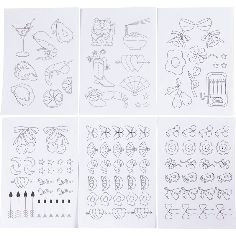 Load image into Gallery viewer, Https: www.cchobby.nl wateroplosbare-borduurvellen-decoratieve-dessins-a5-vel-148-5x210-mm-6-vel-1-doos
