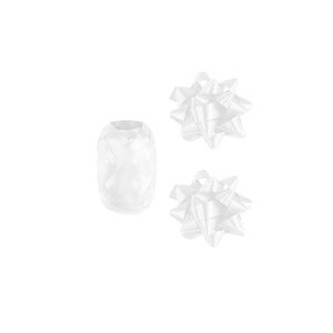 Paperdreams cadeauversieringset - wit 2 strikken met 20 meter krullint