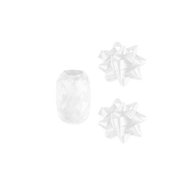 Paperdreams cadeauversieringset - wit 2 strikken met 20 meter krullint