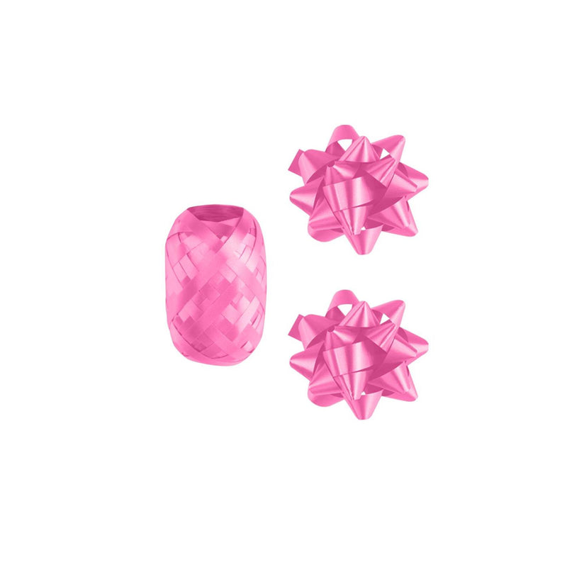 Cargue la imagen en el visor de la galería, Paperdreams cadeauversieringset - baby roze 2 strikken met 20 meter krullint
