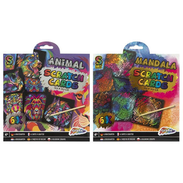 Grafix scratch kaarten, 6st. - mandala
