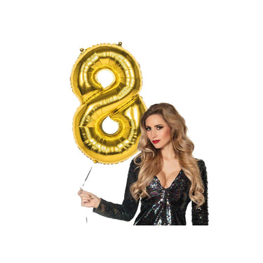 Boland folieballon 8 goud 86cm folieballon 8 goud 86cm