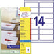 Adresetiketten avery zweckform j8163 99,1x38,1mm wit