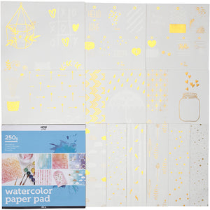 Kleurboek met aquarelpapier, afm 30,5x30,5 cm, wit, 12 vel 1 stuk