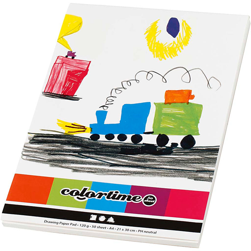 Load image into Gallery viewer, Creativ company tekenbord, a4, vel 210x297 mm, 120 gr, wit, 50 vel 1 stuk

