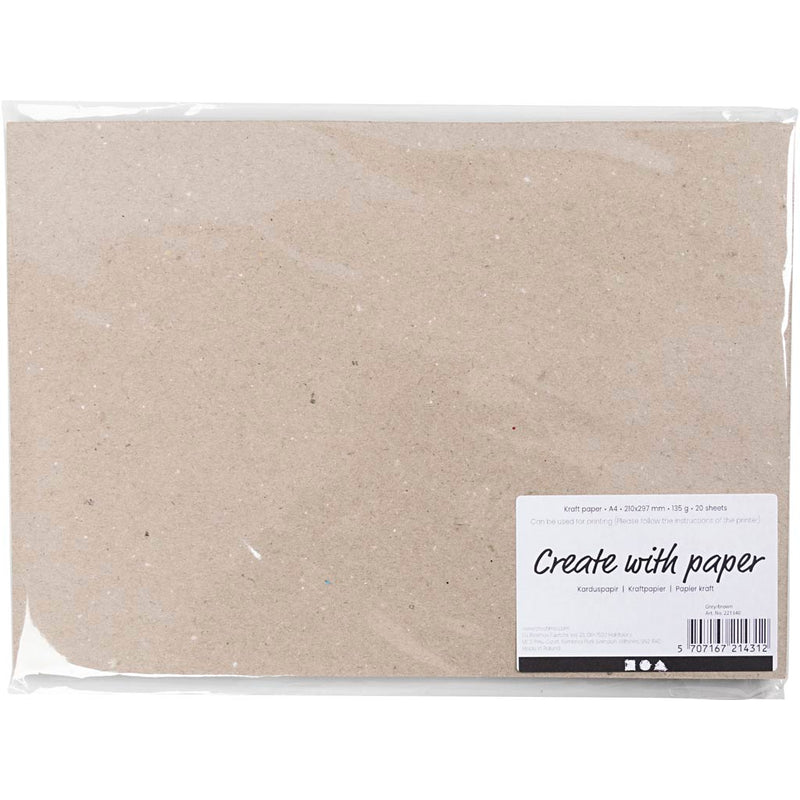 Load image into Gallery viewer, Https: www.cchobby.nl kraft-papier-a4-vel-210x297-mm-135-gr-grijs-bruin-20-vel-1-doos
