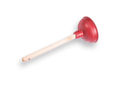 Gootsteenontstopper 38xã˜14cm met houten steel en natuur rubber