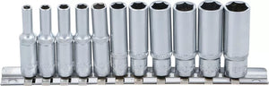 Bgs technic hexagon socket set, deep 1 4 af 4 - 13 mm 11 pcs.