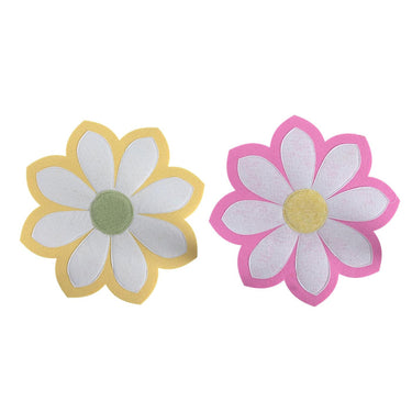 Placemat vilt bloem ã˜32cm 2 assorti roze geel