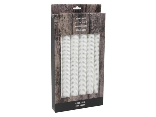 Svenska living placemat 30x45cm poly wit 6-delig