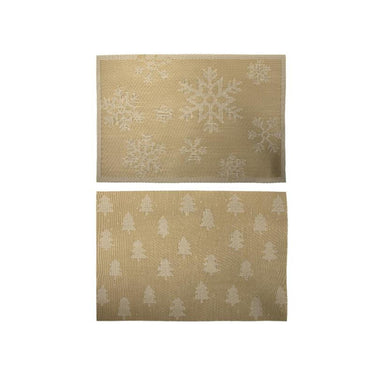 Svenska living placemat 30x45cm goud met sneeuwvlok of kerstboom