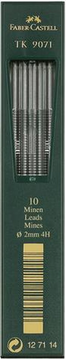 Faber-castell potloodstiftjes - tk9071 - lijnbreedte 2,0mm - hardheid 4h - 10 stuks - fc-127114