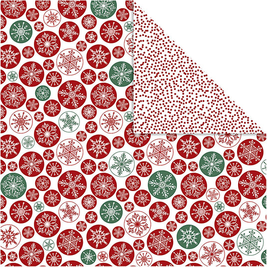 Design papier, ijskristallen stippen, vel 30,5x30,5 cm, 180 gr, 5 vel 1 doos