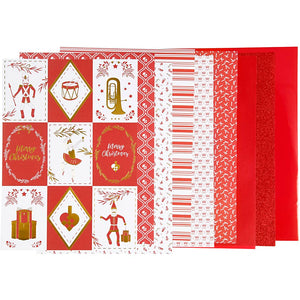 Design papierblok, afm 21x30 cm, 120+128 gr, rood, wit, 24 vel 1 doos