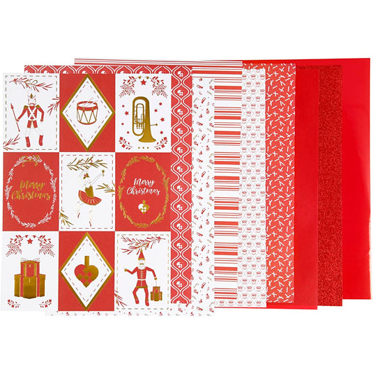 Design papierblok, afm 21x30 cm, 120+128 gr, rood, wit, 24 vel 1 doos