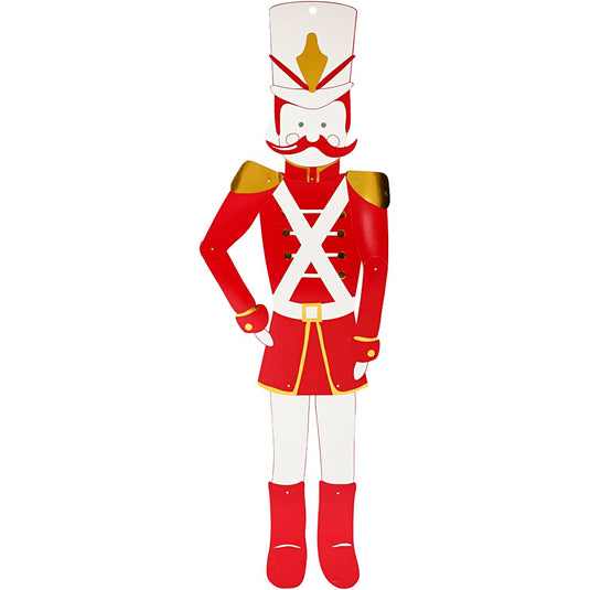 Notenkraker, h: 110 cm, b: 30 cm, 300 gr, goud, rood, wit, 1 stuk