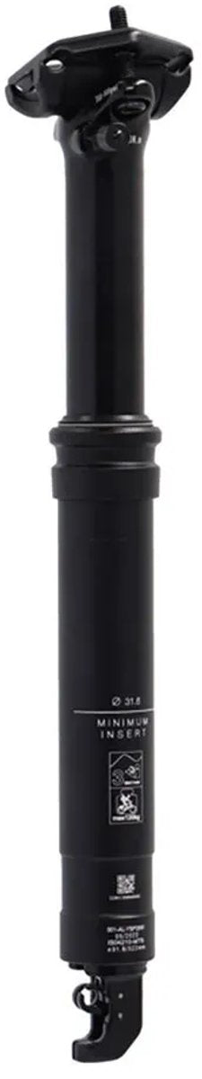 Xlc sp-s14 zadelpen - 27.2 x 340 mm - setback: 0 mm - verend dropper remote (80 mm) - aluminium - zwart