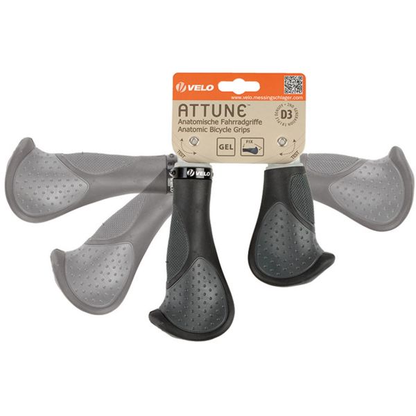 Afbeelding laden in galerijviewer, Velo handvatset comfort 3d--gel 135 92mm zwart grijs
