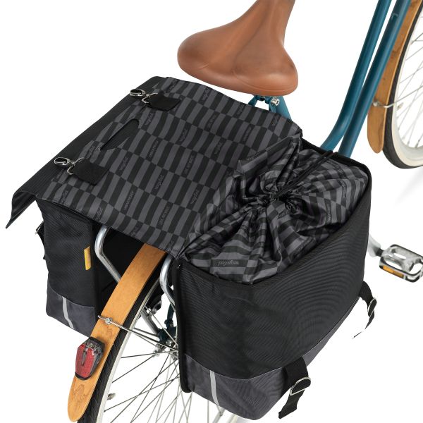 Load image into Gallery viewer, Urban Proof 40L dubbele fietstas zwart grijs
