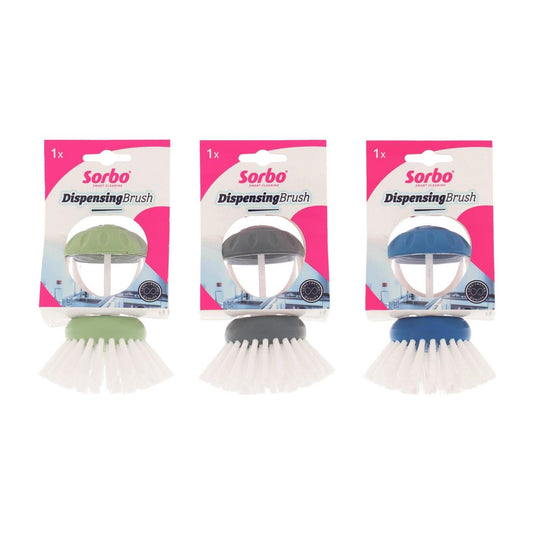 Sorbo quick and easy afwasborstel - met zeepdispenser - keukenborstel - assorti - 1 stuk