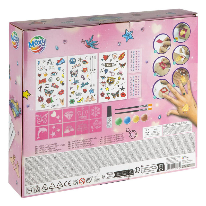 Afbeelding laden in galerijviewer, Moxy metallic tattoo set incl. stencils,
