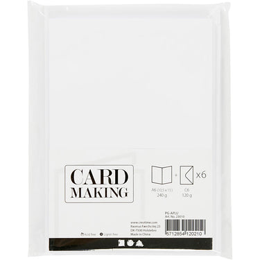 Http: www.cchobby.nl kaarten-en-enveloppen-afmeting-kaart-10-5x15-cm-afmeting-envelop-11-5x16-5-cm-110-230-gr-wit-6-set-1-doos