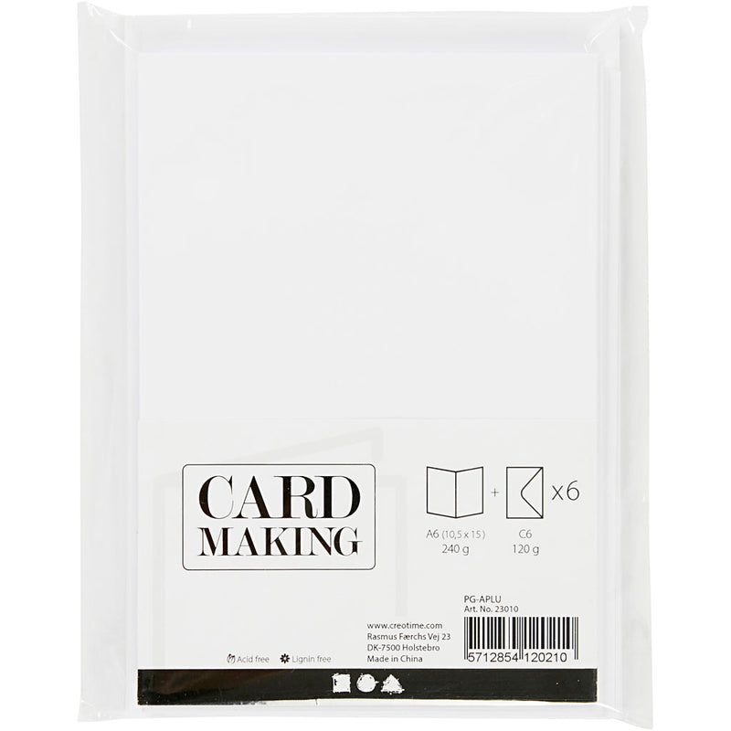Load image into Gallery viewer, Https: www.cchobby.nl kaarten-en-enveloppen-afmeting-kaart-10-5x15-cm-afmeting-envelop-11-5x16-5-cm-110-230-gr-wit-6-set-1-doos
