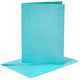 Kaarten en enveloppen, afmeting kaart 10,5x15 cm, afmeting envelop 11,5x16,5 cm, parelmoer, 120+210 gr, blauw, 4 set 1 doos