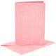 Kaarten en enveloppen, afmeting kaart 10,5x15 cm, afmeting envelop 11,5x16,5 cm, parelmoer, 120+210 gr, roze, 4 set 1 doos