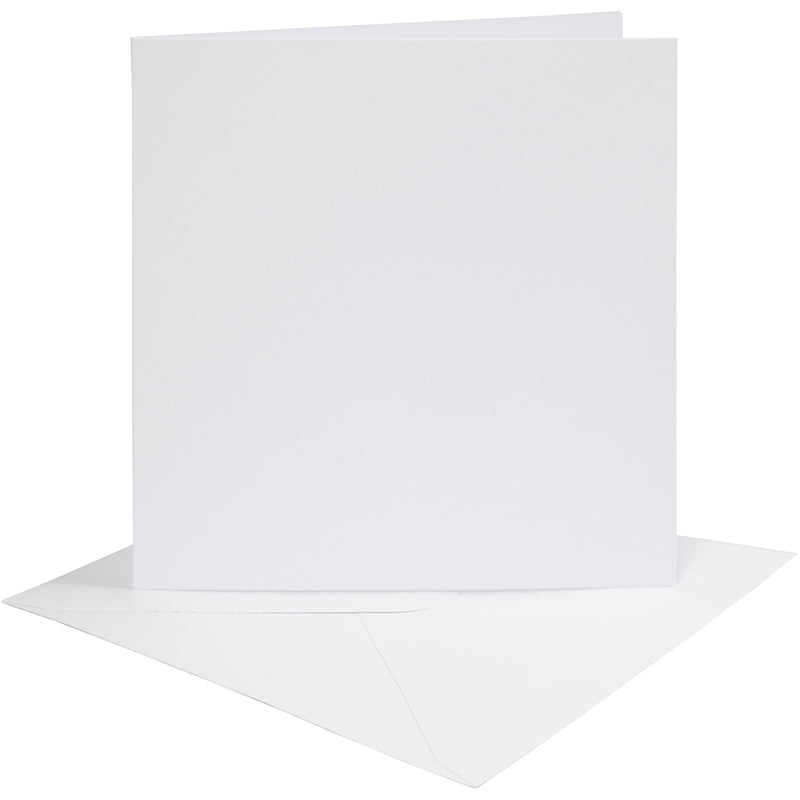 Load image into Gallery viewer, Kaarten en enveloppen, afmeting kaart 15,2x15,2 cm, afmeting envelop 16x16 cm, 230 gr, wit, 4 set 1 doos
