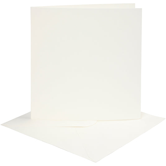 Kaarten en enveloppen, afmeting kaart 15,2x15,2 cm, afmeting envelop 16x16 cm, 220 gr, off-white, 4 set 1 doos