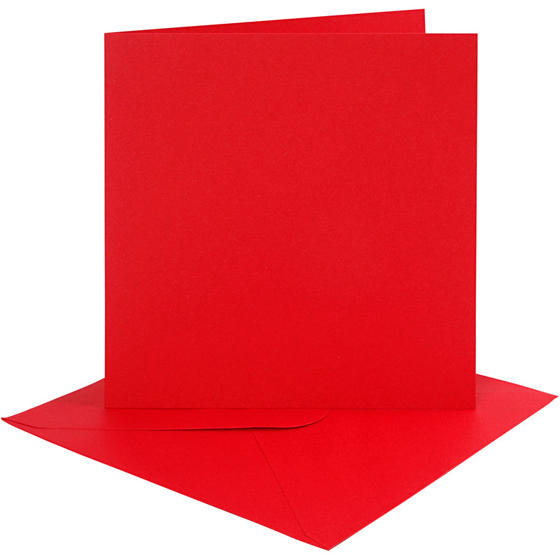 Load image into Gallery viewer, Https: www.cchobby.nl kaarten-en-enveloppen-afmeting-kaart-15-2x15-2-cm-afmeting-envelop-16x16-cm-230-gr-rood-4-set-1-doos
